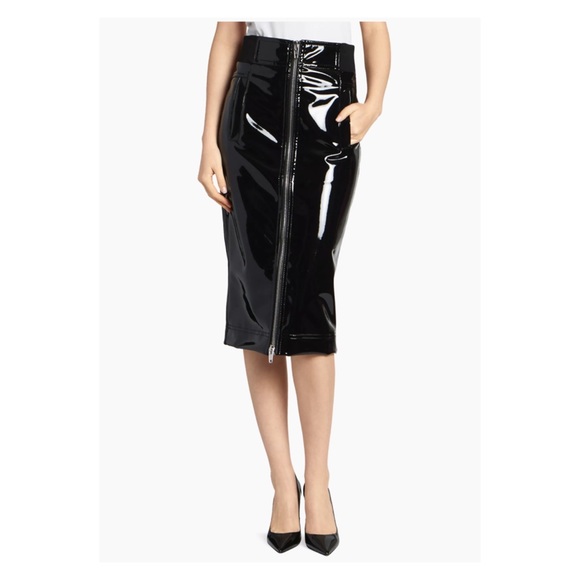 New! THE MARC JACOBS Vinyl High Waist Pencil Skirt - Picture 2 of 10